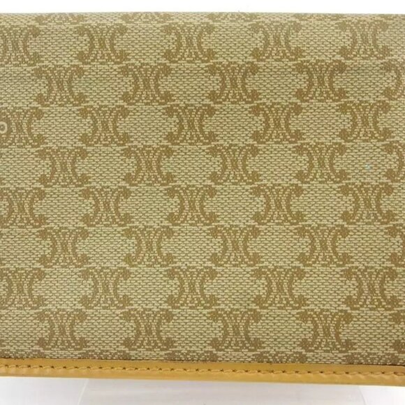 CELINE Case Case Macadam Beige PVC ?~ Leather Authentic Used - Picture 4 of 14